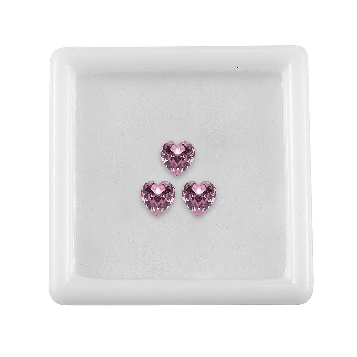Set of 3 Pink Cubic Zirconia Loose Gemstones in Heart Shape 2.34 Ct. (5 mm) 8068485 3