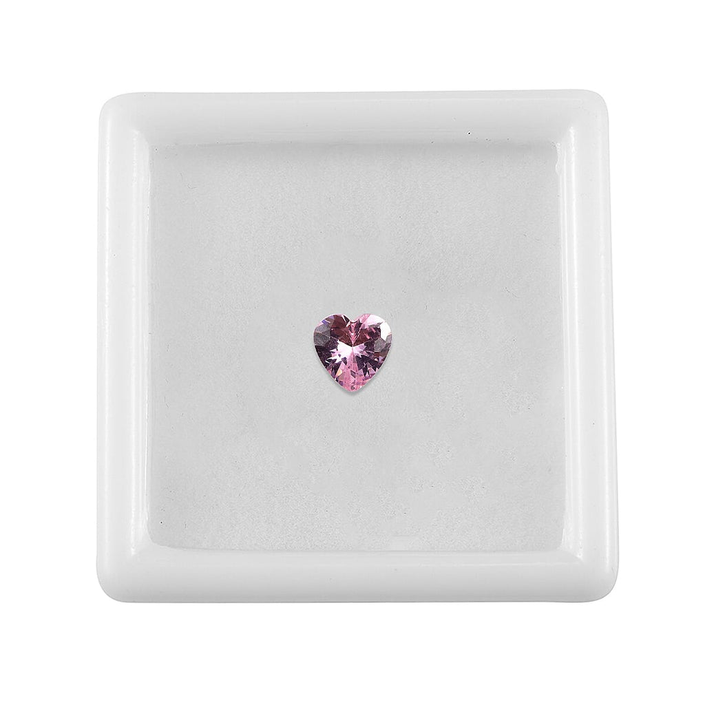 Pink Cubic Zirconia Heart 6 mm Gemstone, 1.36 Ct