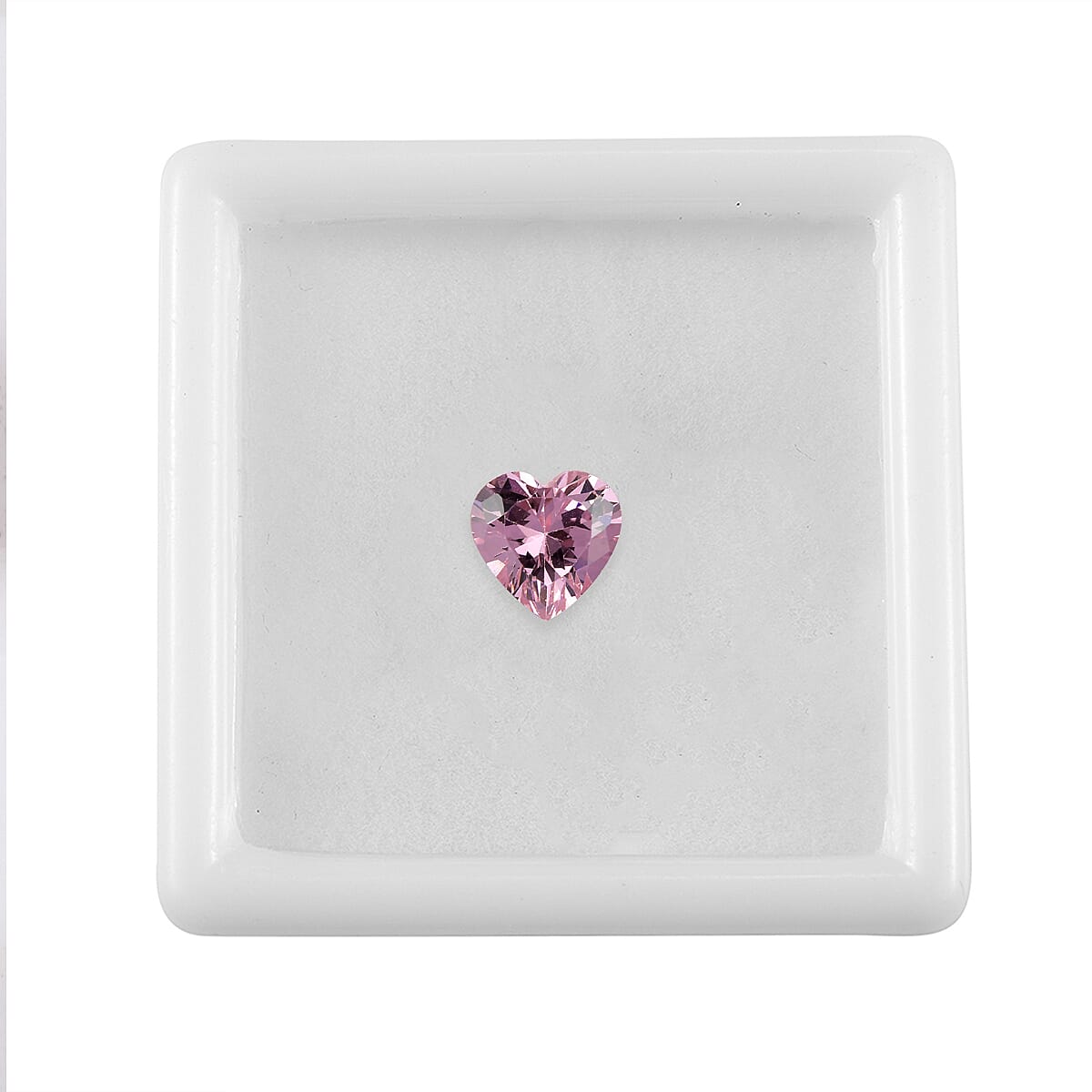 Pink Cubic Zirconia Heart 7 mm Gemstone, 2.00 Ct V32514625 2