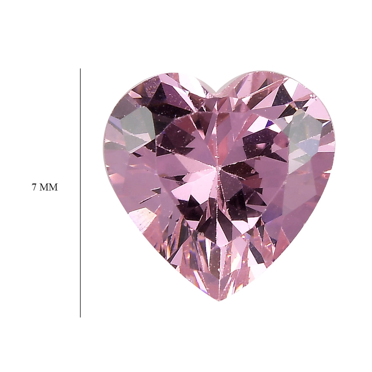 Pink Cubic Zirconia Heart 7 mm Gemstone, 2.00 Ct V32514625 3