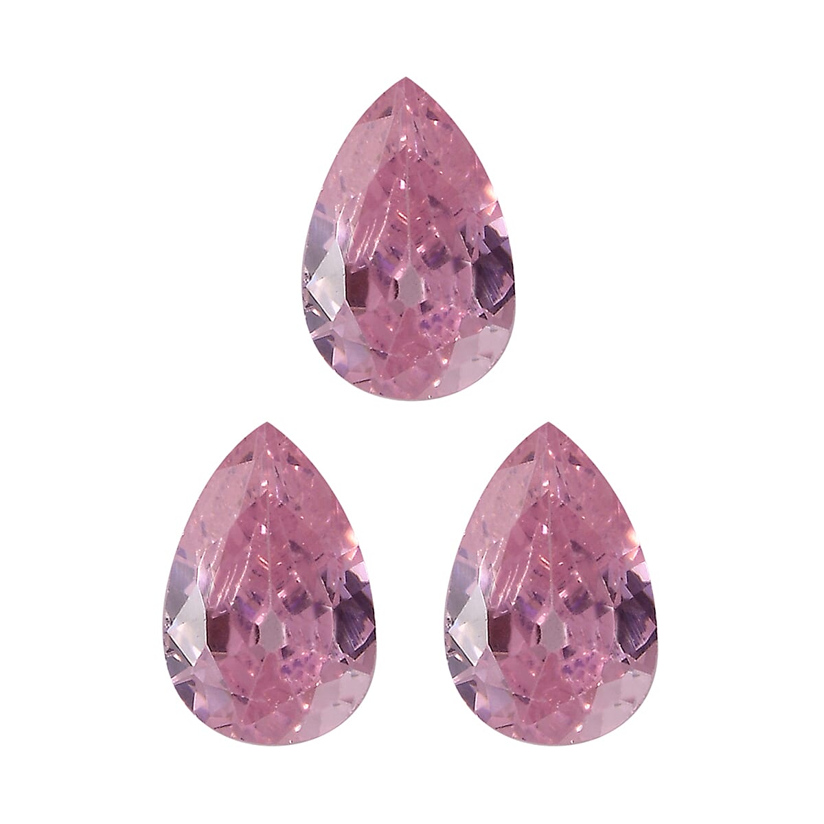 Set of 3 Pink Cubic Zirconia Loose Gemstones in Pear Shape 1.82 Ct. (6x4 mm) 8068493 0