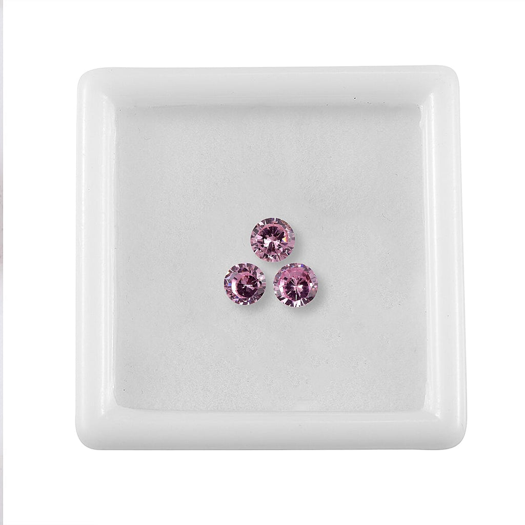 Pink Cubic Zirconia Round Shape Gemstone 1.21 Ct. - 4 mm