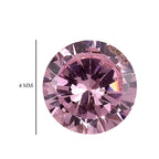 Pink Cubic Zirconia Round Shape Gemstone 1.21 Ct. - 4 mm