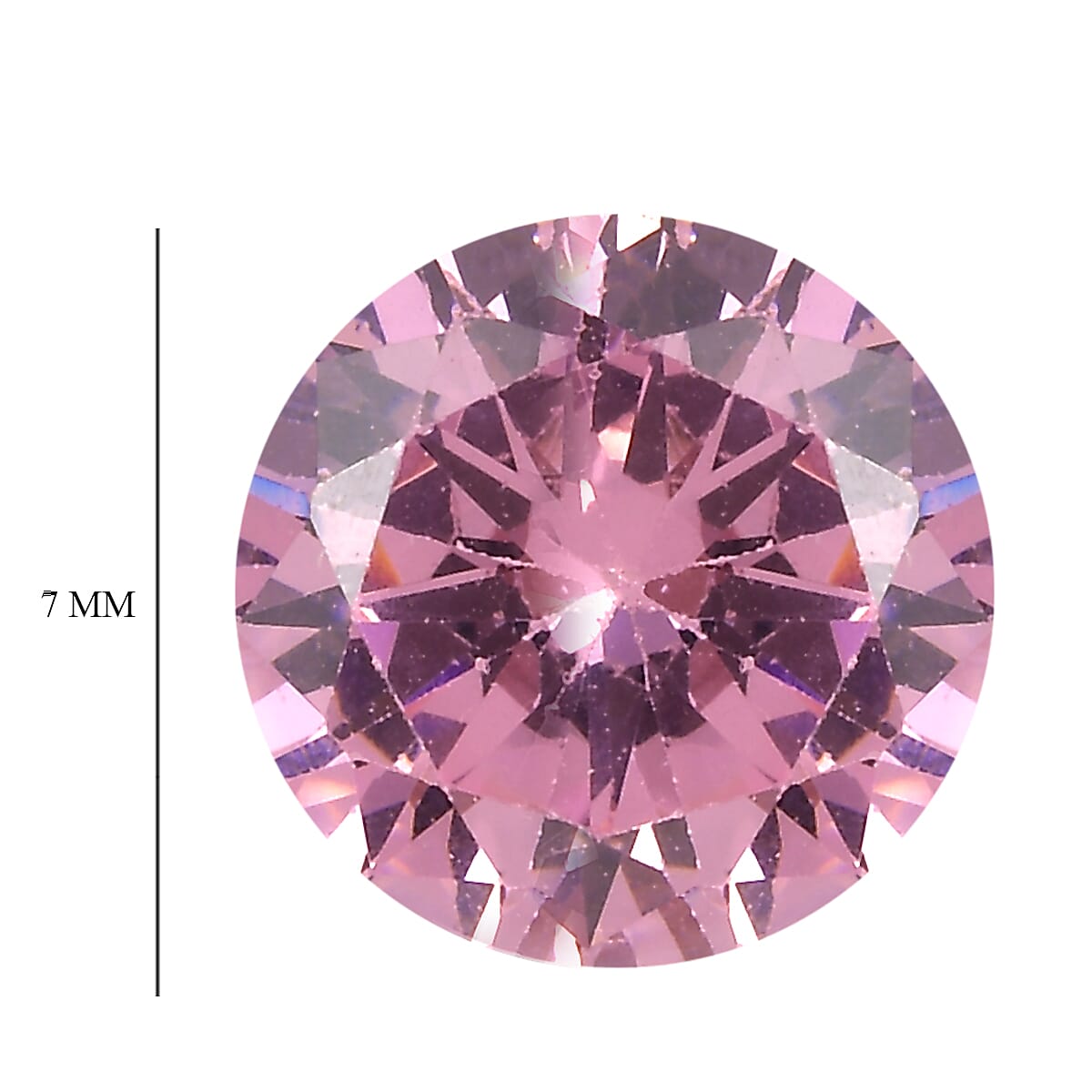 2.16 Ct. Pink Cubic Zirconia Loose Gemstone in Round Shape (7 mm) 8068495 4