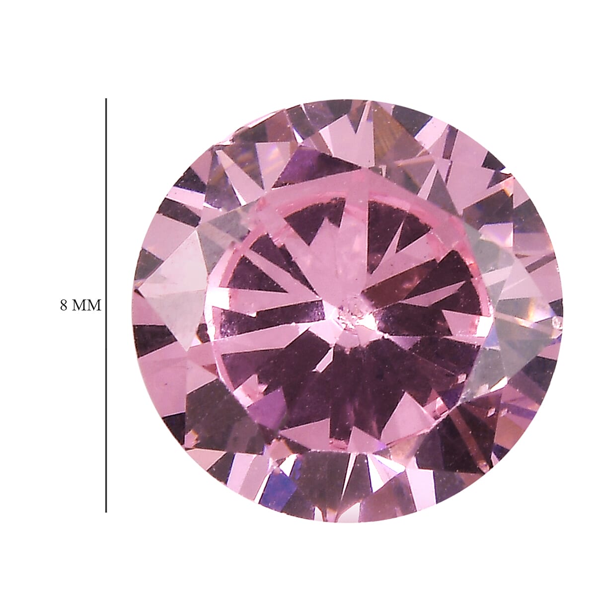 Pink Cubic Zirconia Loose Gemstone in Round Shape 3.41 Ct. (8 mm) 8068496 4