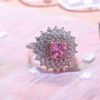 Red Carpet Collection - Pink & White Cubic Zirconia Ring in Rhodium Overlay Sterling Silver