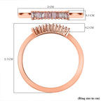 Pink Diamond Band Ring in 18K Rose Gold Vermeil Plated Sterling Silver