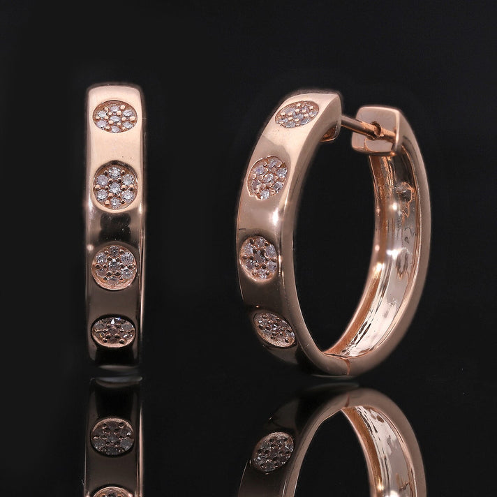 LIMITED EDITION - Natural Pink Diamond Hoop Earrings with Hoop in Vermeil Rose Gold Plated Sterling Silver 7708716 2