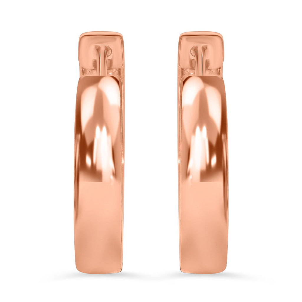 LIMITED EDITION - Natural Pink Diamond Hoop Earrings with Hoop in Vermeil Rose Gold Plated Sterling Silver