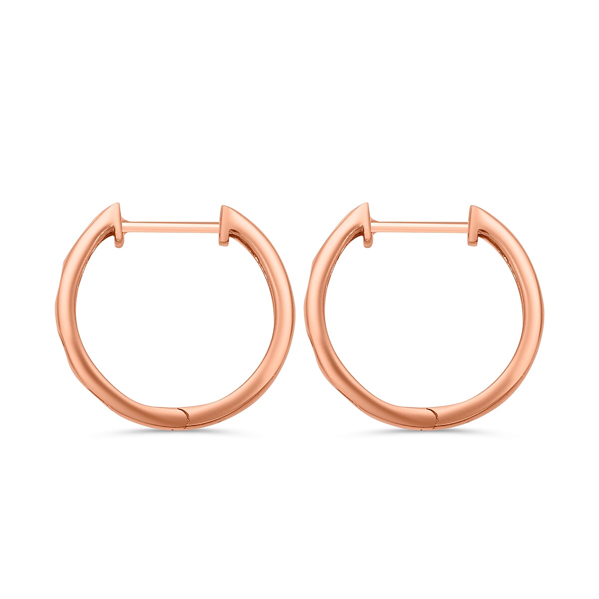 LIMITED EDITION - Natural Pink Diamond Hoop Earrings with Hoop in Vermeil Rose Gold Plated Sterling Silver 7708716 4