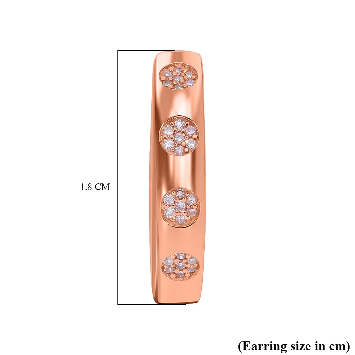 LIMITED EDITION - Natural Pink Diamond Hoop Earrings with Hoop in Vermeil Rose Gold Plated Sterling Silver 7708716 5
