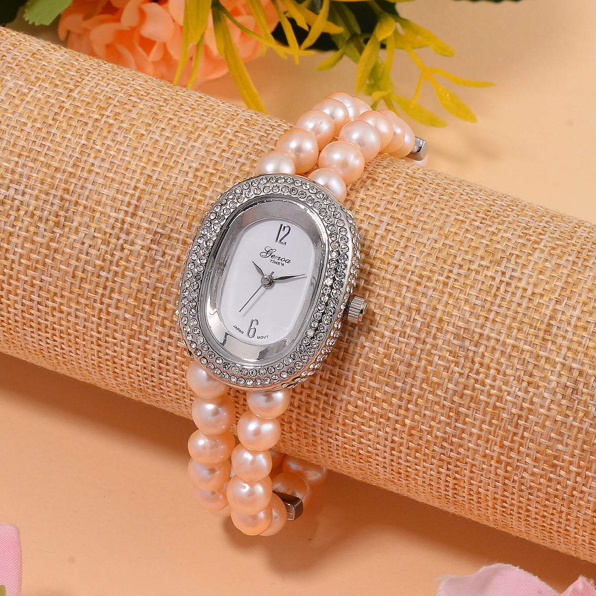 GENOA TIME V2 Miyota 2035 Japan Movt Pink Freshwater Pearl Strap 7715053 2