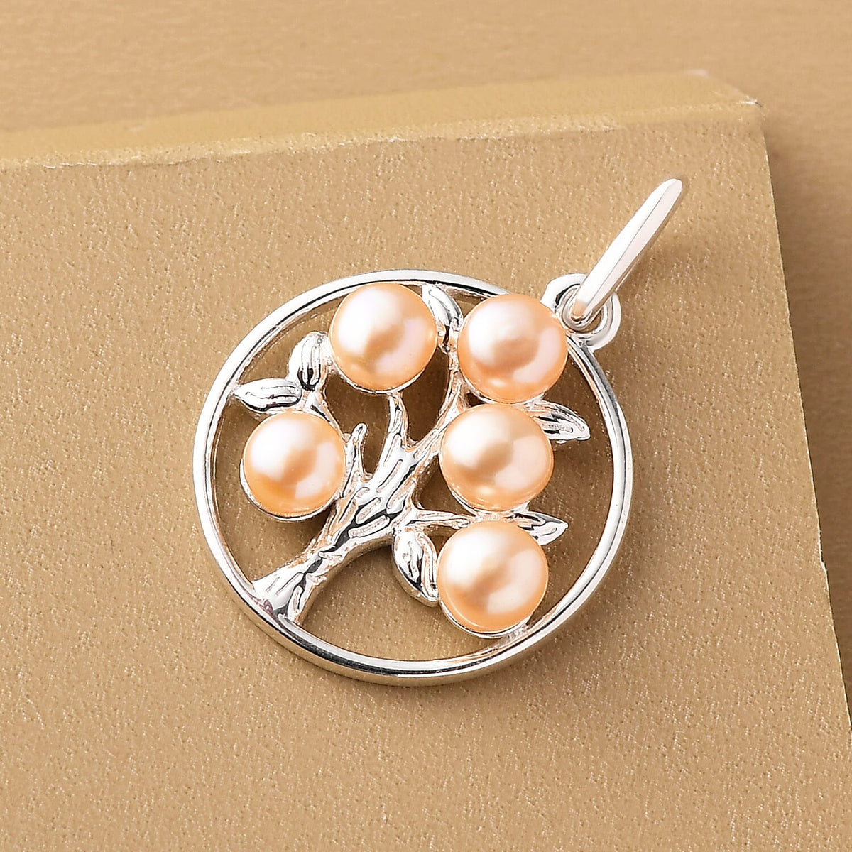 Pink Freshwater Pearl Tree of Life Pendant in Sterling Silver 3796053 3