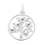 Pink Freshwater Pearl Tree of Life Pendant in Sterling Silver