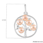 Pink Freshwater Pearl Tree of Life Pendant in Sterling Silver