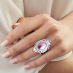 D'joy Pink Mabe Pearl Ring Sterling Silver 4.88 Ct, Silver Wt. 8.60 Gms.