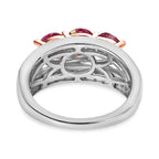 Pink & White Moissanite Ring in 18K Rose Gold Vermeil & Platinum Plated Sterling Silver 2.22 Ct.