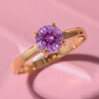 The Ultimate Moissanite Deal - Pink Moissanite Ring in Yellow Gold Vermeil Sterling Silver 1.00 ct