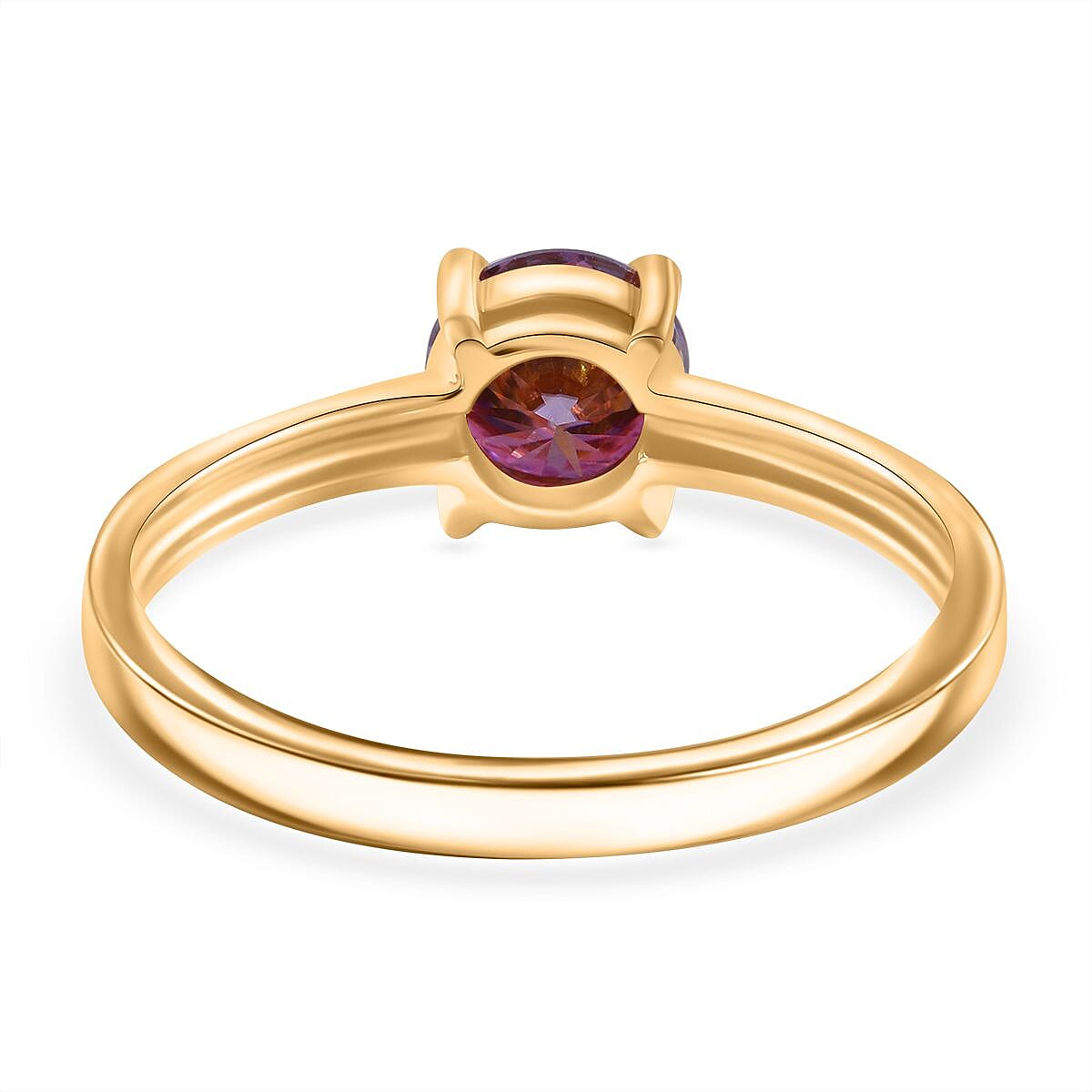 Pink Moissanite Ring in 18K Yellow Gold Vermeil Plated Sterling Silver 1.00 ct 7933340 4