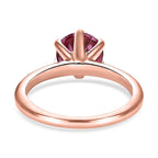 Pink Moissanite Solitaire Ring in 18K Vermeil Rose Gold Plated Sterling Silver 1.46 Ct.