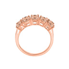 Pink Morganite  5 Stone Ring in Vermeil RG Sterling Silver 2.75 ct  2.750  Ct.