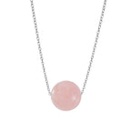 Pink Morganite Beads Necklace (Size - 18) in Rhodium Overlay Sterling Silver 20.10 Ct.