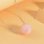 Pink Morganite Beads Necklace (Size - 18) in Rhodium Overlay Sterling Silver 20.10 Ct.