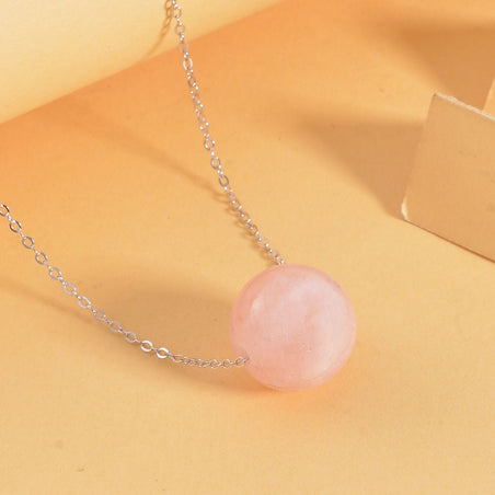 Pink Morganite Beads Necklace (Size - 18) in Rhodium Overlay Sterling Silver 20.10 Ct. 7592062 2