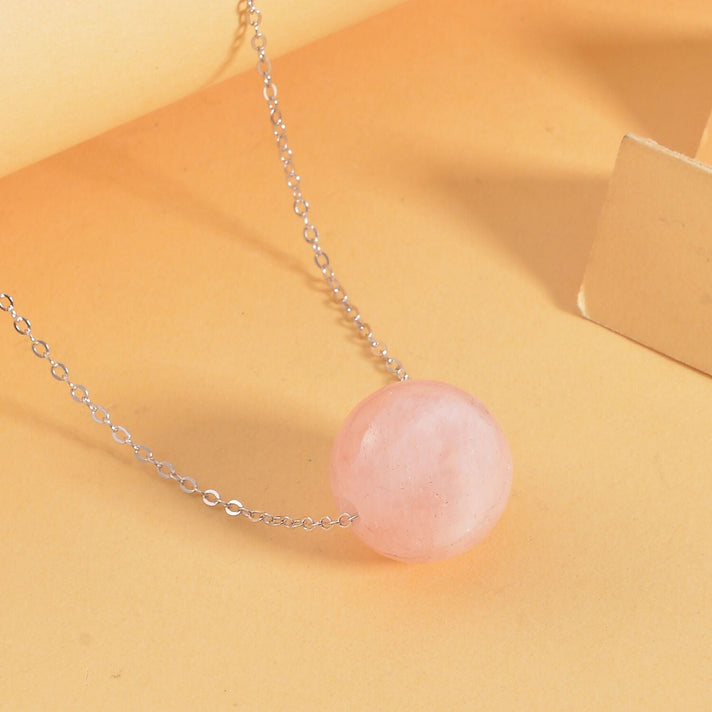 Pink Morganite Beads Necklace (Size - 18) in Rhodium Overlay Sterling Silver 20.10 Ct. 7592062 2