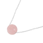 Pink Morganite Beads Necklace (Size - 18) in Rhodium Overlay Sterling Silver 20.10 Ct.