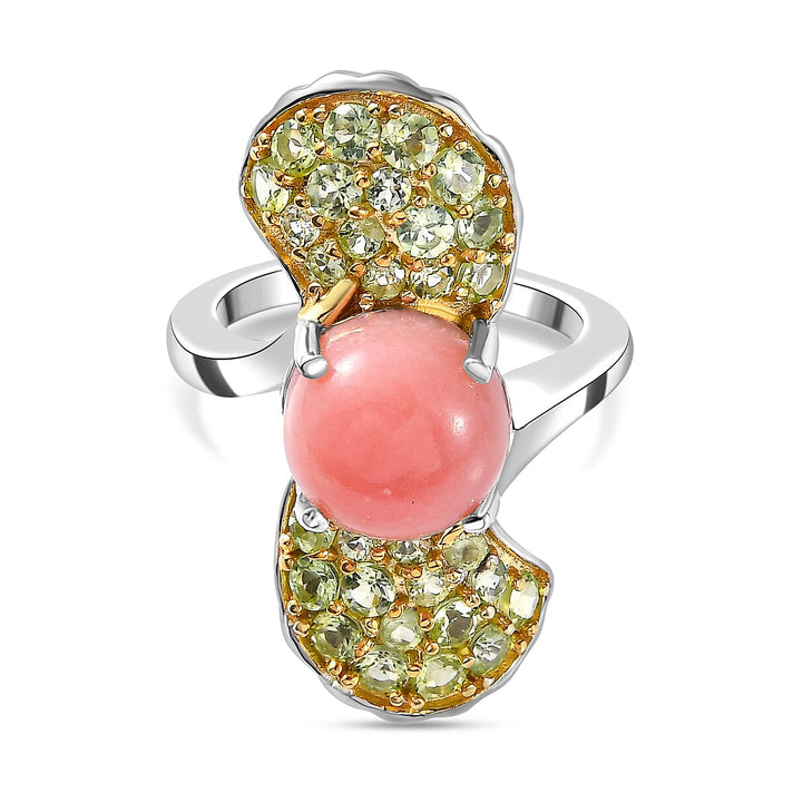 Pink Opal, Blue Sapphire, Peridot Arizona Cluster Ring in Sterling Silver 7764165 1