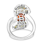 GP Italian Garden Collection - Pink Opal,  Blue Sapphire ,Peridot Arizona  Cluster Ring Sterling Silver,  Silver Wt. 5 Gms  6.008  Ct.