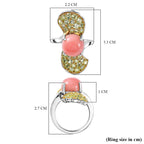 GP Italian Garden Collection - Pink Opal,  Blue Sapphire ,Peridot Arizona  Cluster Ring Sterling Silver,  Silver Wt. 5 Gms  6.008  Ct.
