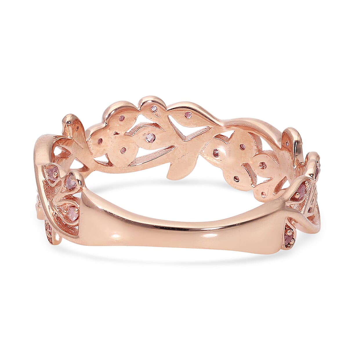 Pink Rough Diamond Ring in Rose Gold Plated Sterling Silver 0.20 Ct. 8727248 5