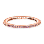 Pink Sapphire Tennis Ring in 18K Vermeil Rose Gold Plated Sterling Silver