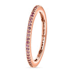 Pink Sapphire Tennis Ring in 18K Vermeil Rose Gold Plated Sterling Silver
