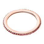 Pink Sapphire Tennis Ring in 18K Vermeil Rose Gold Plated Sterling Silver