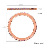 Pink Sapphire Tennis Ring in 18K Vermeil Rose Gold Plated Sterling Silver