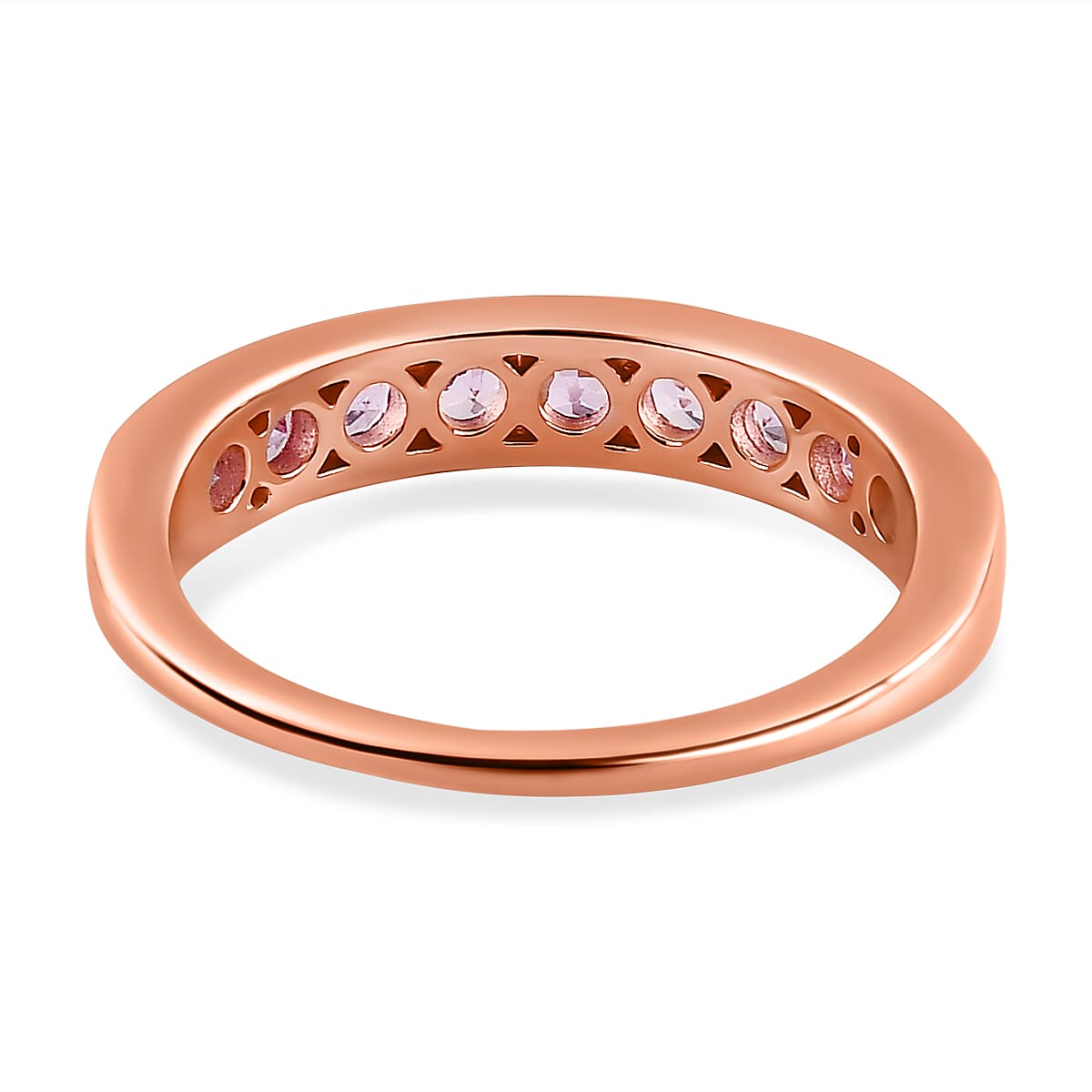 Pink Sapphire Band Ring in 18K Vermeil RG Sterling Silver 0.90 ct 1.035 Ct. 7598847 4