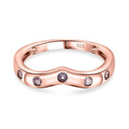 Pink Sapphire Wishbone Ring in 18K RG Vermeil Plated Sterling Silver