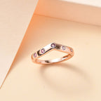 Pink Sapphire Wishbone Ring in 18K RG Vermeil Plated Sterling Silver