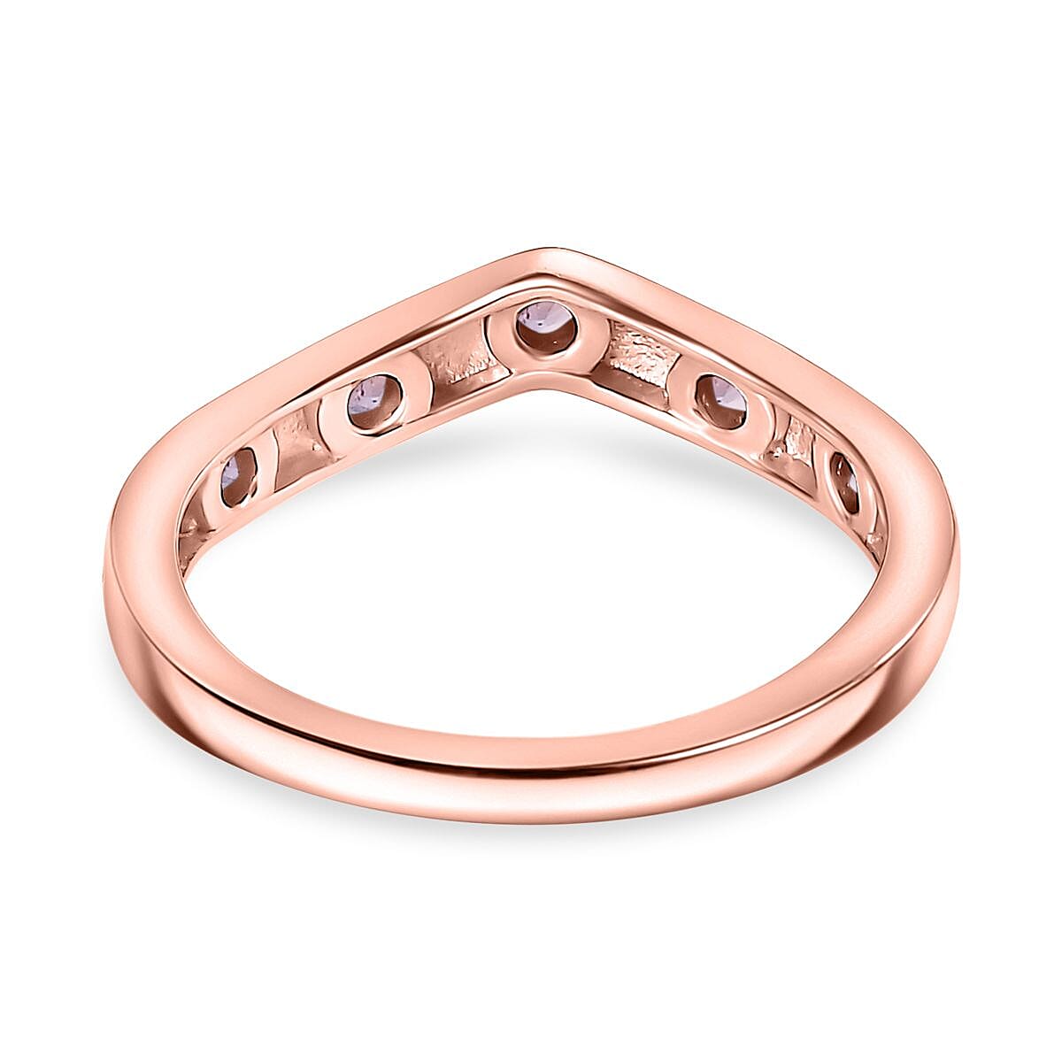 Pink Sapphire Wishbone Ring in 18K RG Vermeil Plated Sterling Silver 7807366 4