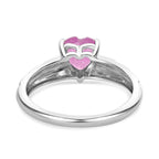 Pink Sapphire Heart Ring in Sterling Silver 1.00 Ct.