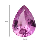 Pink Sapphire Pear 7x5 mm