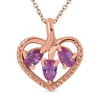 Madagascar Pink Sapphire Heart Pendant with Chain (Size 20) in 18K Vermeil RG Plated Sterling Silver