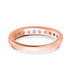 Madagascar Pink Sapphire Eternity Band Ring in 18K Vermeil RG Plated Sterling Silver