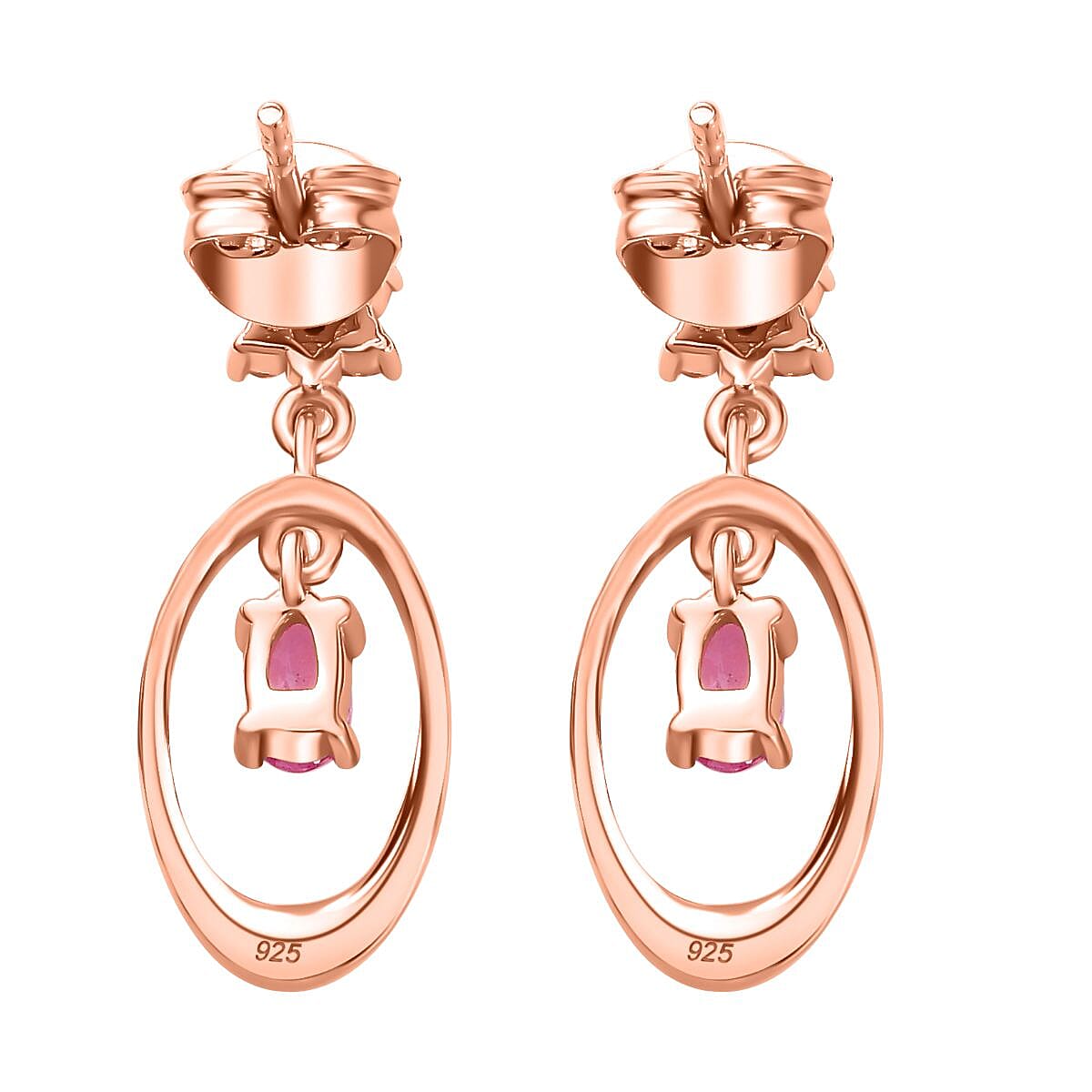 Pink Sapphire and Natural Zircon Star Dangle Earrings in 18K Rose Gold Vermeil Plated Sterling Silver 7791477 6