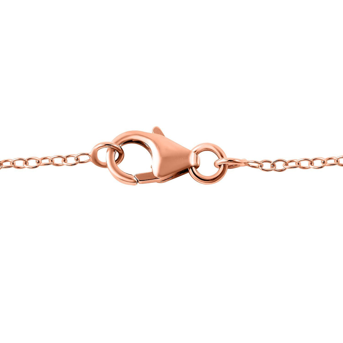 Pink Sapphire, White Zircon Drop Pendant with Chain (Size 20) in 18K Vermeil Rose Gold Plated Sterling Silver 4280124 4