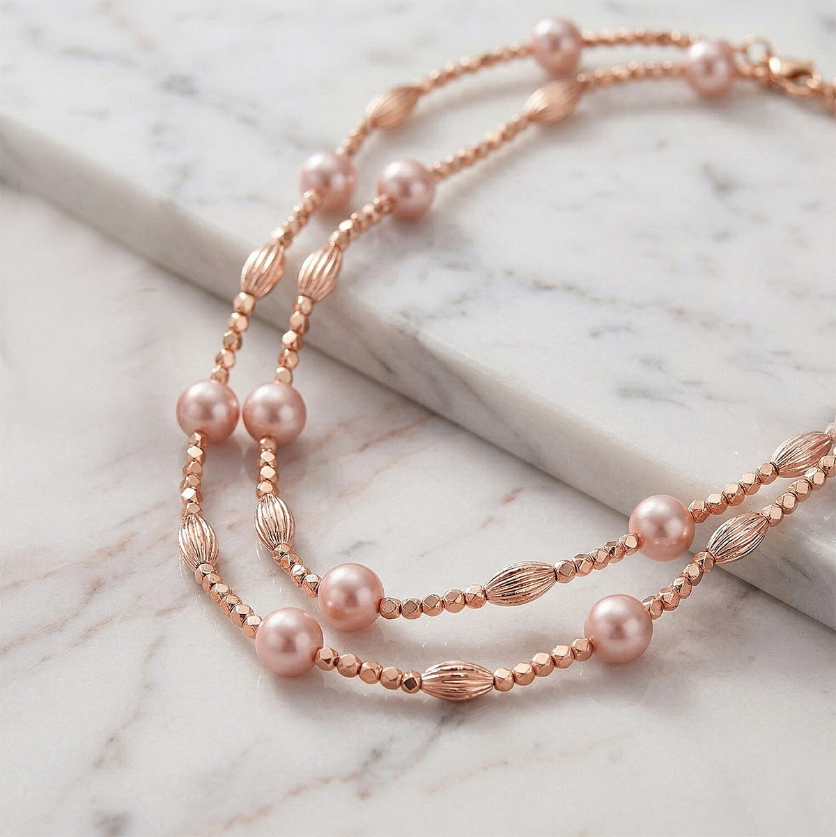 Pink Mother Of Pearl Adjustable Necklace (Size - 46) 220.00 Ct. 8378245 3