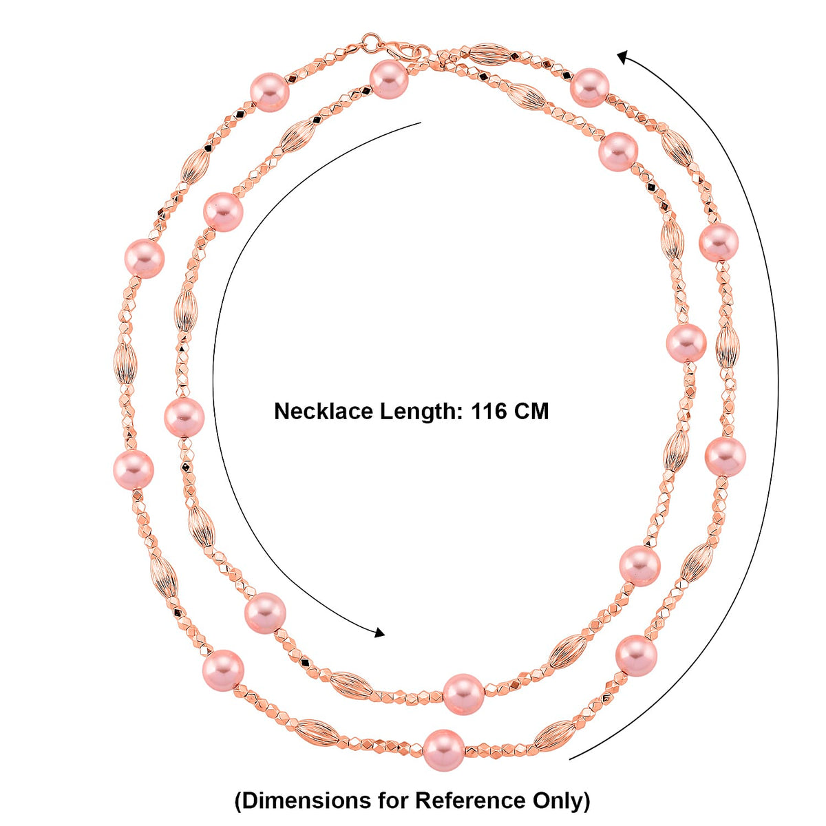 Pink Mother Of Pearl Adjustable Necklace (Size - 46) 220.00 Ct. 8378245 6